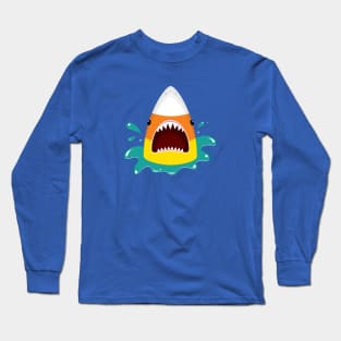 Halloween Candy Corn Shark Long Sleeve T-Shirt